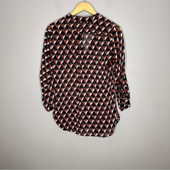 Pleione Geometric print button down blouse - Picture 7 of 7
